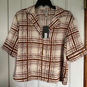 Worthington short Sleeve Camp Shirt - Size M - NWT
